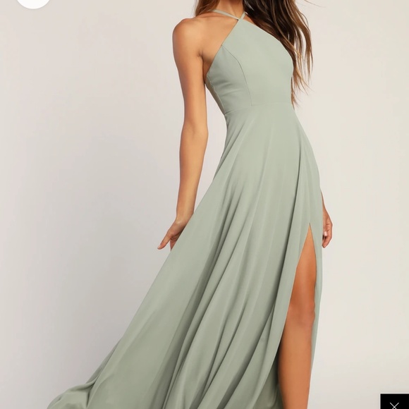 Lulus Absolutely Breathtaking Sage Brush Maxi Dress Green - Size S - Picture 4 of 5
